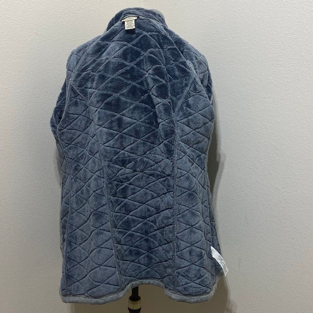 L.L. Bean Women's Faux Fur Lined Quilted Grey Coat Jacket Size Large - Picture 7 of 9